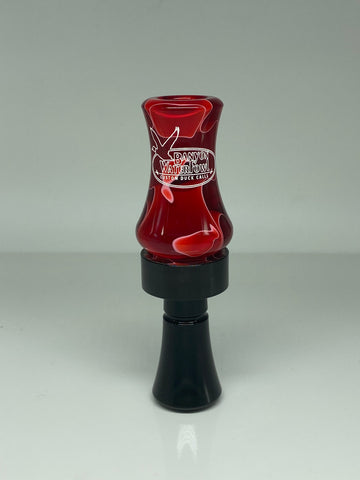 Acrylic Double Reed Duck Call - Red Swirl / Black