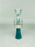 Acrylic Double Reed Duck Call - Clear / Teal Pearl