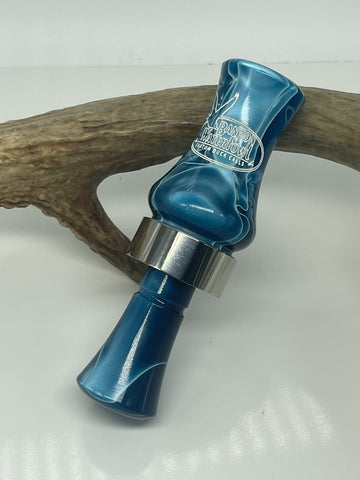 Acrylic Double Reed Duck Call - Blue Swirl