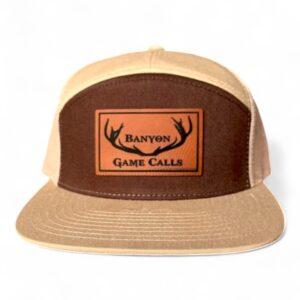 Brown/Tan Leather Patch Hat 7-panel - Deer