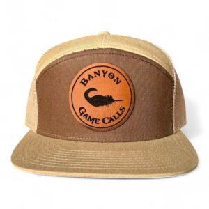 Brown/Tan Leather Patch Hat 7-panel - Duck