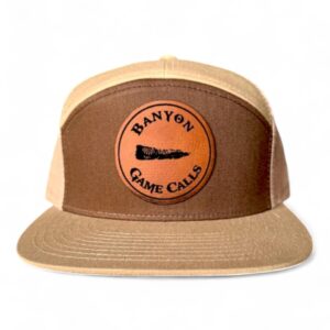 Brown/Tan Leather Patch Hat 7-panel - Turkey