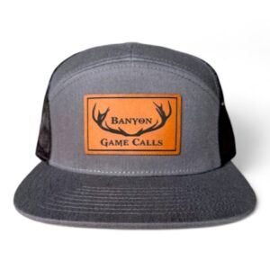 Gray/Black Leather Patch Hat 7-panel - Deer